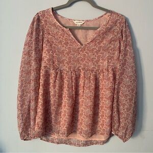 Lucky Brand Pink Floral Blouse